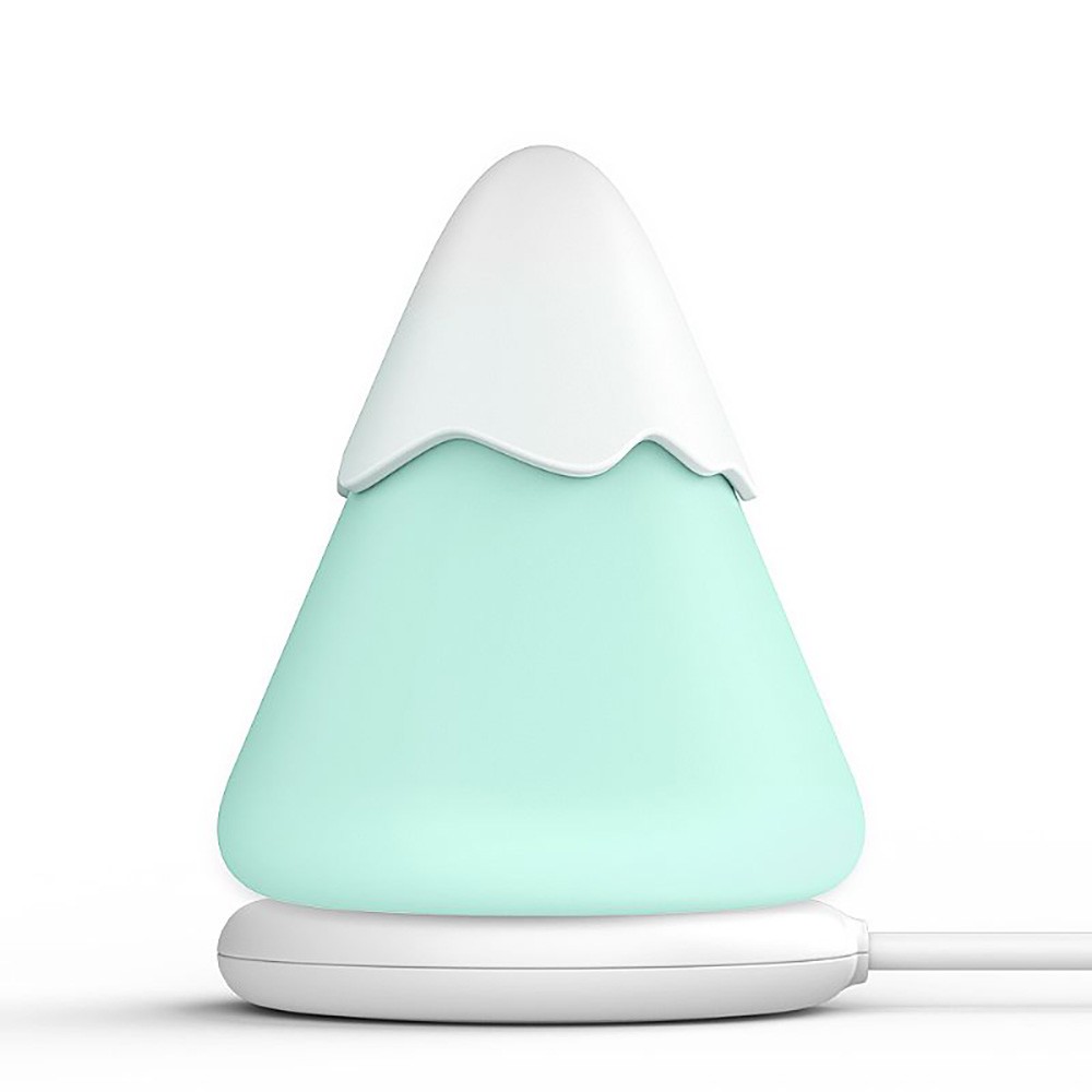 Vibrador Discreto em Silicone Recarregavel 7 Suc��es com LED Colorido Snow Mountain Cyan - vista frontal mostrando o design de montanha nevada.