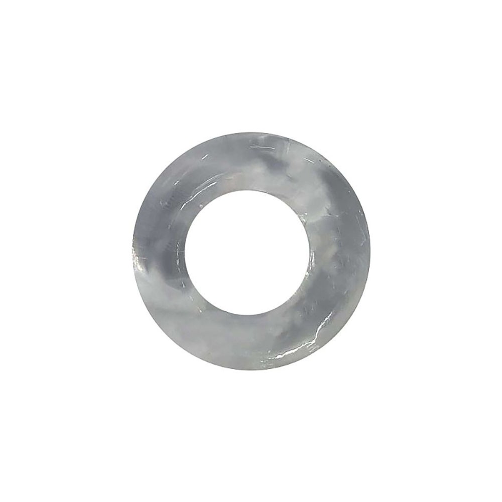 Anel Peniano Mega Ring transparente, vista frontal mostrando a flexibilidade e o material TPE