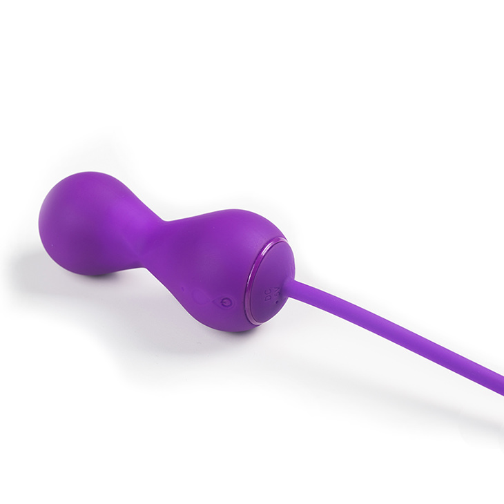 Bola de Pompoarismo Kegel Ball Recarreg�vel Roxa, vista do conector de carregamento