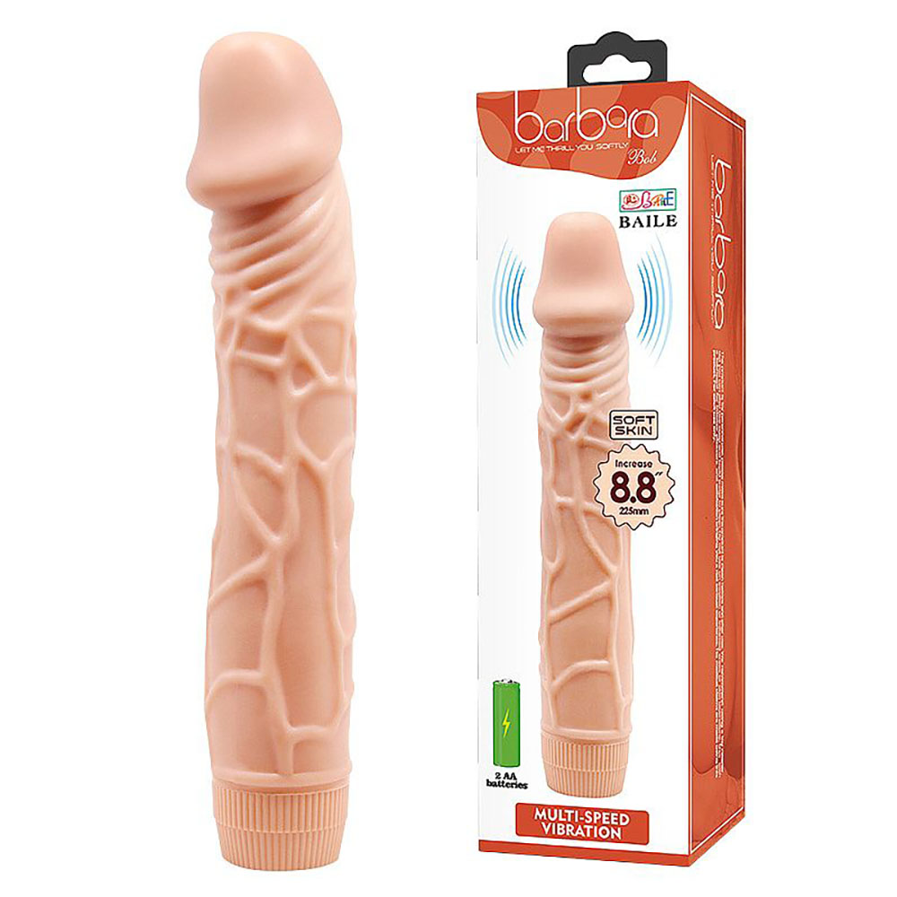 Pènis Realístico com Vibrador Multivelocidade em Soft Skin 22,5 x 4,5cm Bege | Foto 01