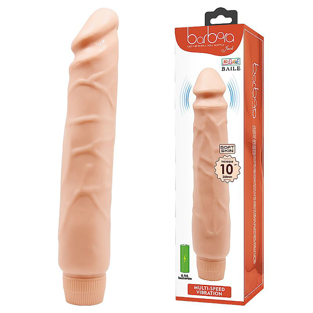 Pènis Realístico com Vibrador Multivelocidade em Soft Skin 25,5 x 4,9cm Bege | Foto 01