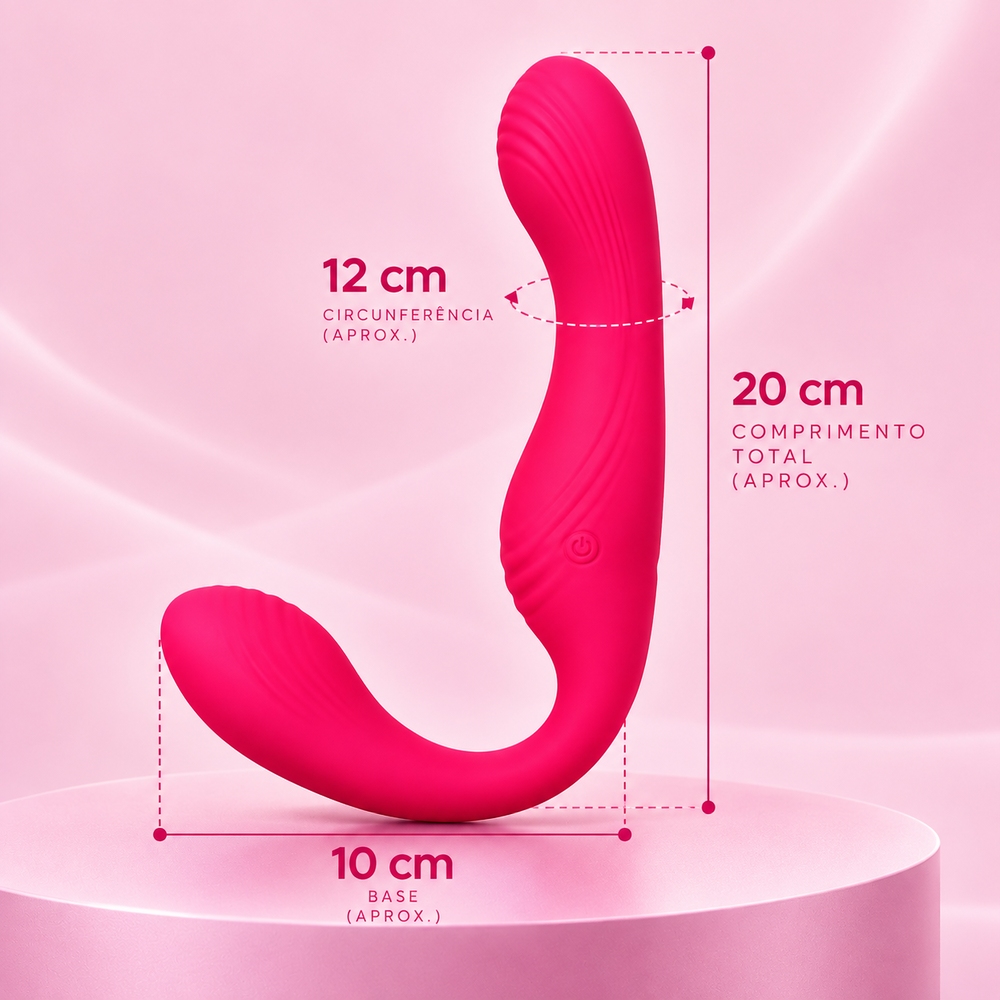 Cinta peniana recarreg�vel em silicone pink em uma vis�o detalhada, mostrando a textura lisa e a leve curvatura do design