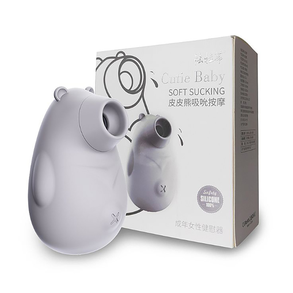 Sugador de Clitóris em Silicone Recarregável com 7 Vibrações Bear Cinza | Foto 01