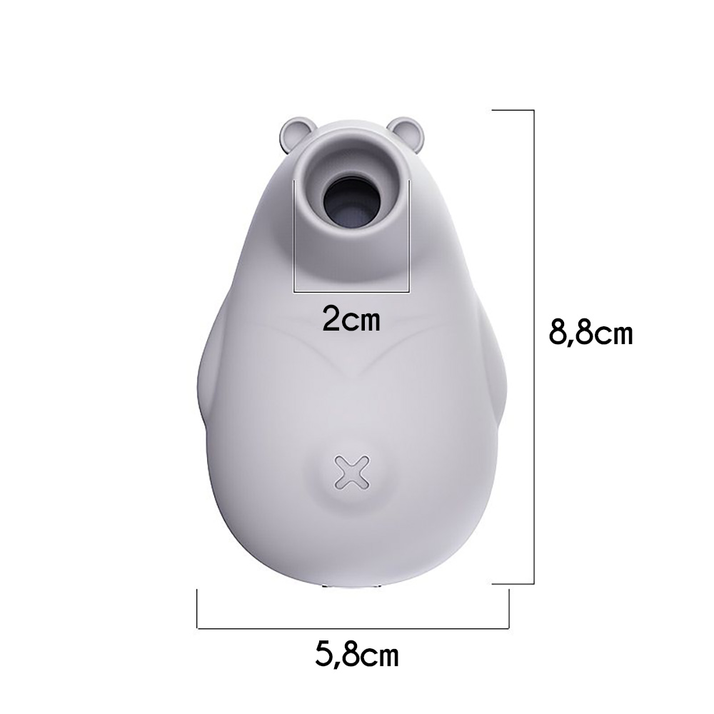 Sugador de Clitóris em Silicone Recarregável com 7 Vibrações Bear Cinza | Foto 03