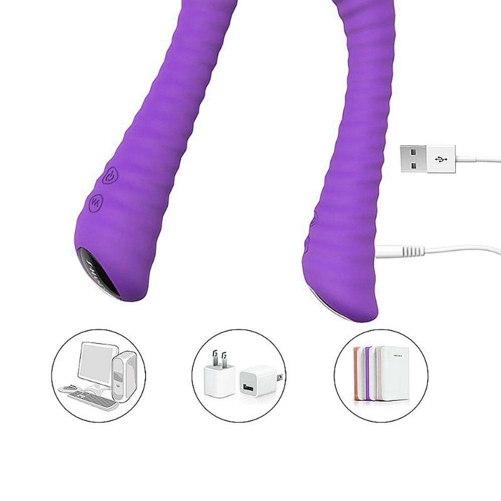 Vibrador Ponto G Recarreg�vel em Silicone Sunshine Roxo - Detalhe dos bot�es de controle