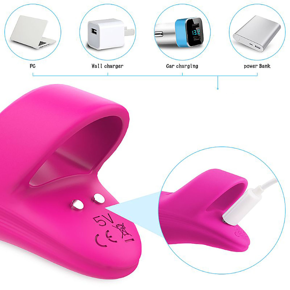 Dedeira Estimuladora Dory Pink vista de lado com destaque para a base de apoio e a ponta estimuladora