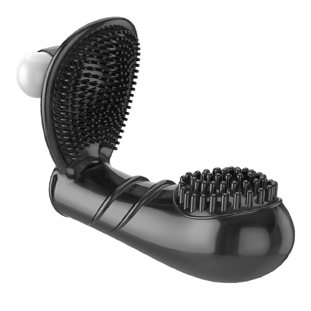 Dedeira com Massageador Clitoriano e Vibrador Fume em vista detalhada, mostrando a superf�cie texturizada para estimula��o