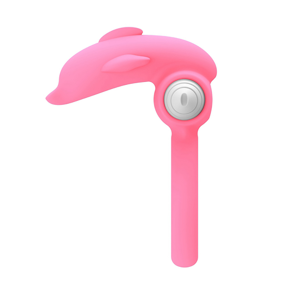 Anel Vibrat�rio em Formato de Golfinho em Silicone On/Off Pink - Vista interna do anel e controle