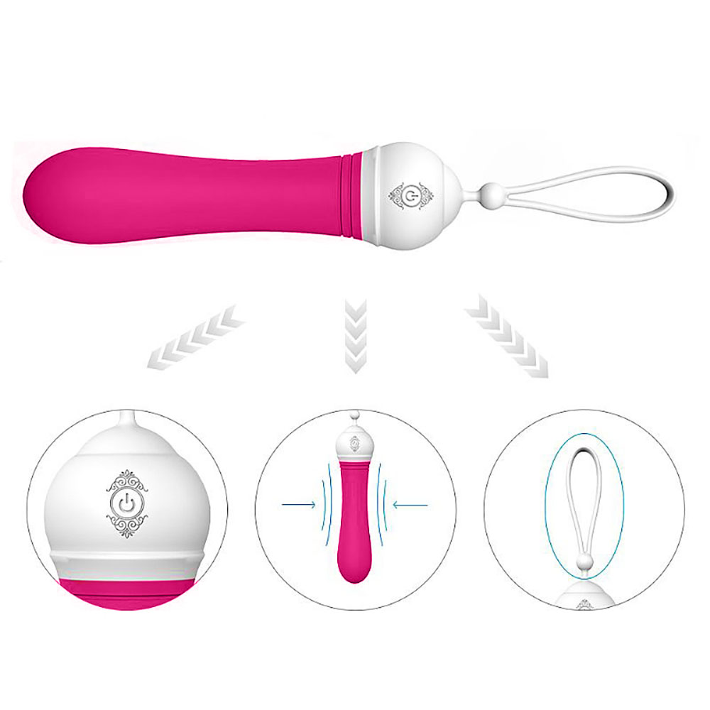 Vibrador Bullet Recarregável em Silicone com 9 Vibrações e Cordão de Segurança Kitti Pink | Foto 03