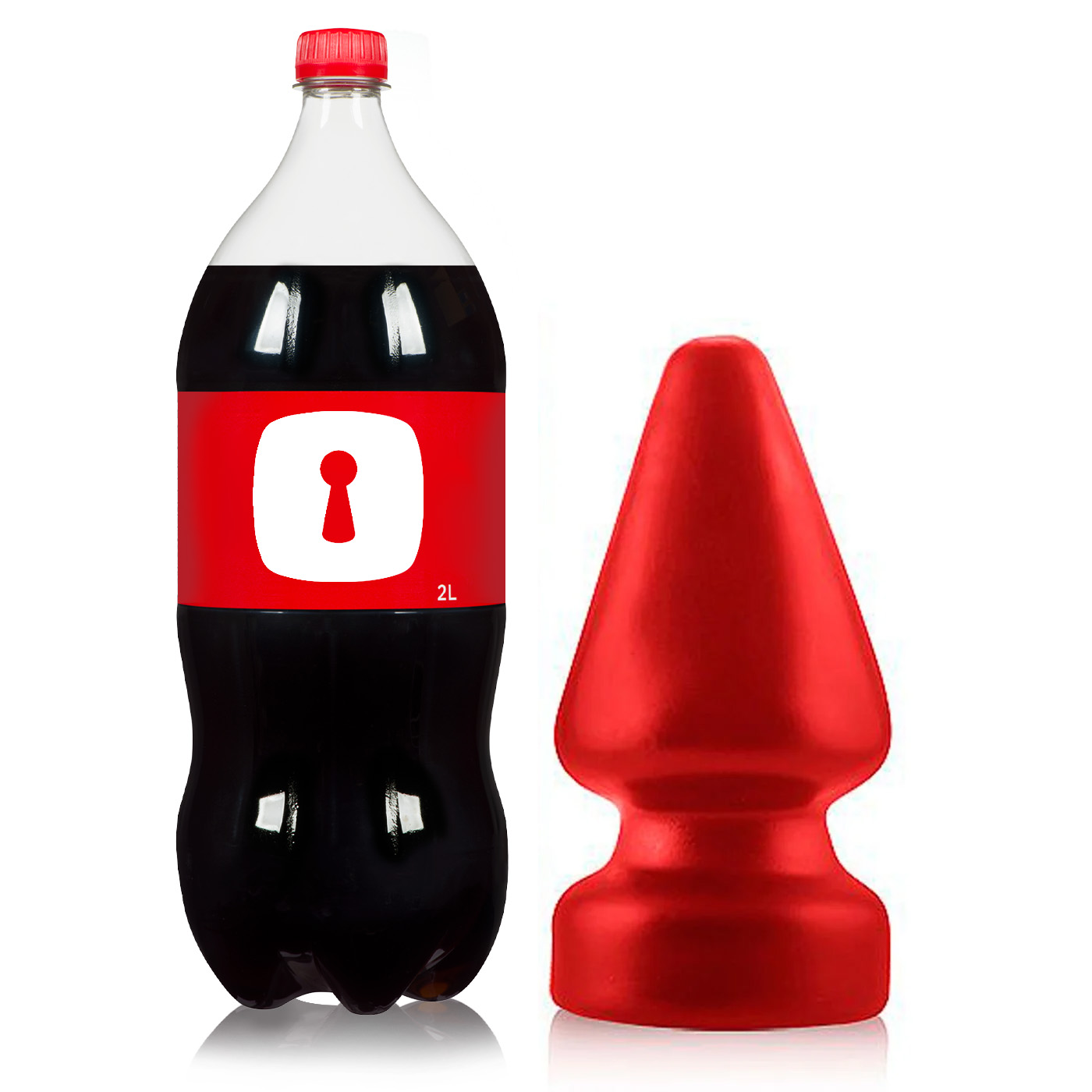 Plug Anal Gigante Liso Com Ventosa 24 x 11 cm Vermelho | Foto 02 Ilustrativa Plug Anal Gigante Liso Com Ventosa 24 x 11 cm Vermelho | Foto 02 Ilustrativa