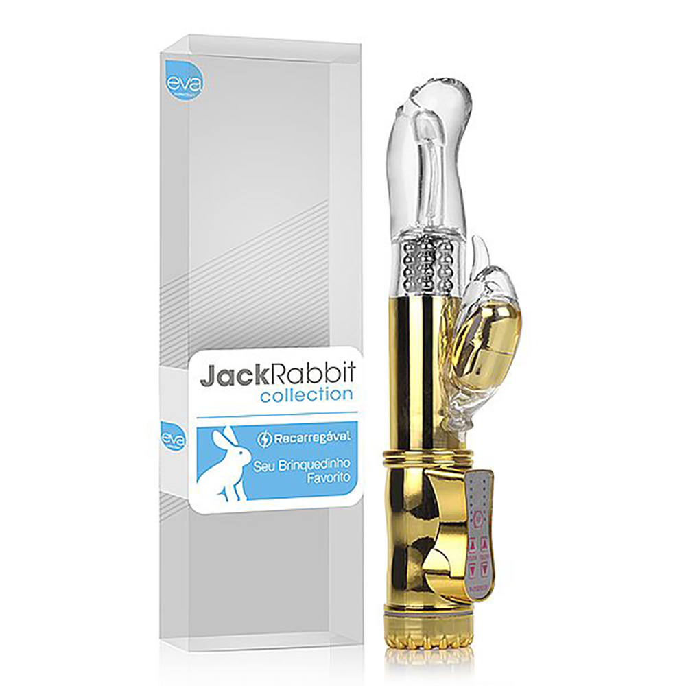 Vibrador Rotativo Jack Rabbit Recarregável com 8 Vibrações Esferas Massageadores Ponto G Dourado | Foto 01 Vibrador Rotativo Jack Rabbit Recarregável com 8 Vibrações Esferas Massageadores Ponto G Dourado | Foto 01