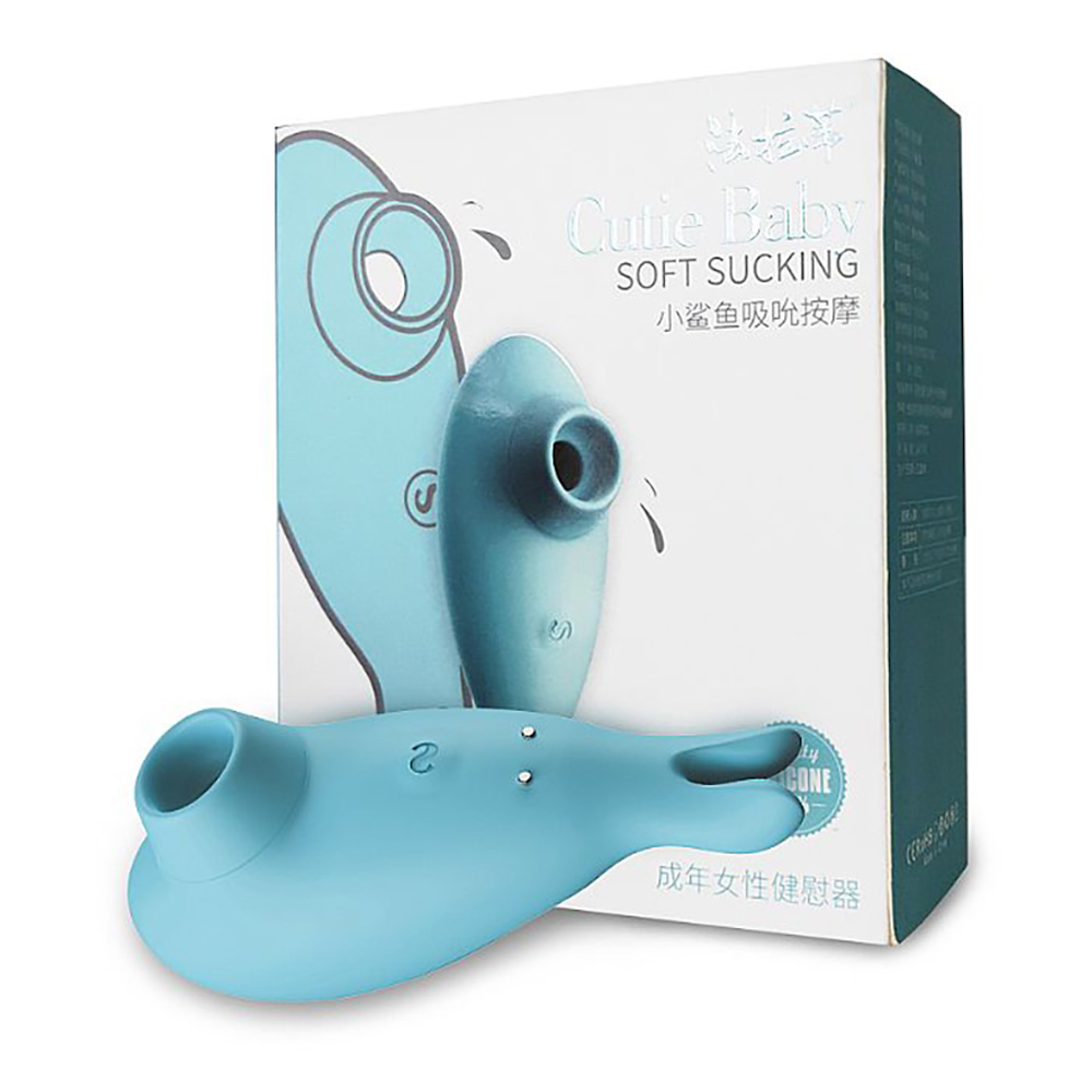 Sugador de Clitóris em Silicone Recarregável com 7 Vibrações Dolphin Cyan | Foto 01