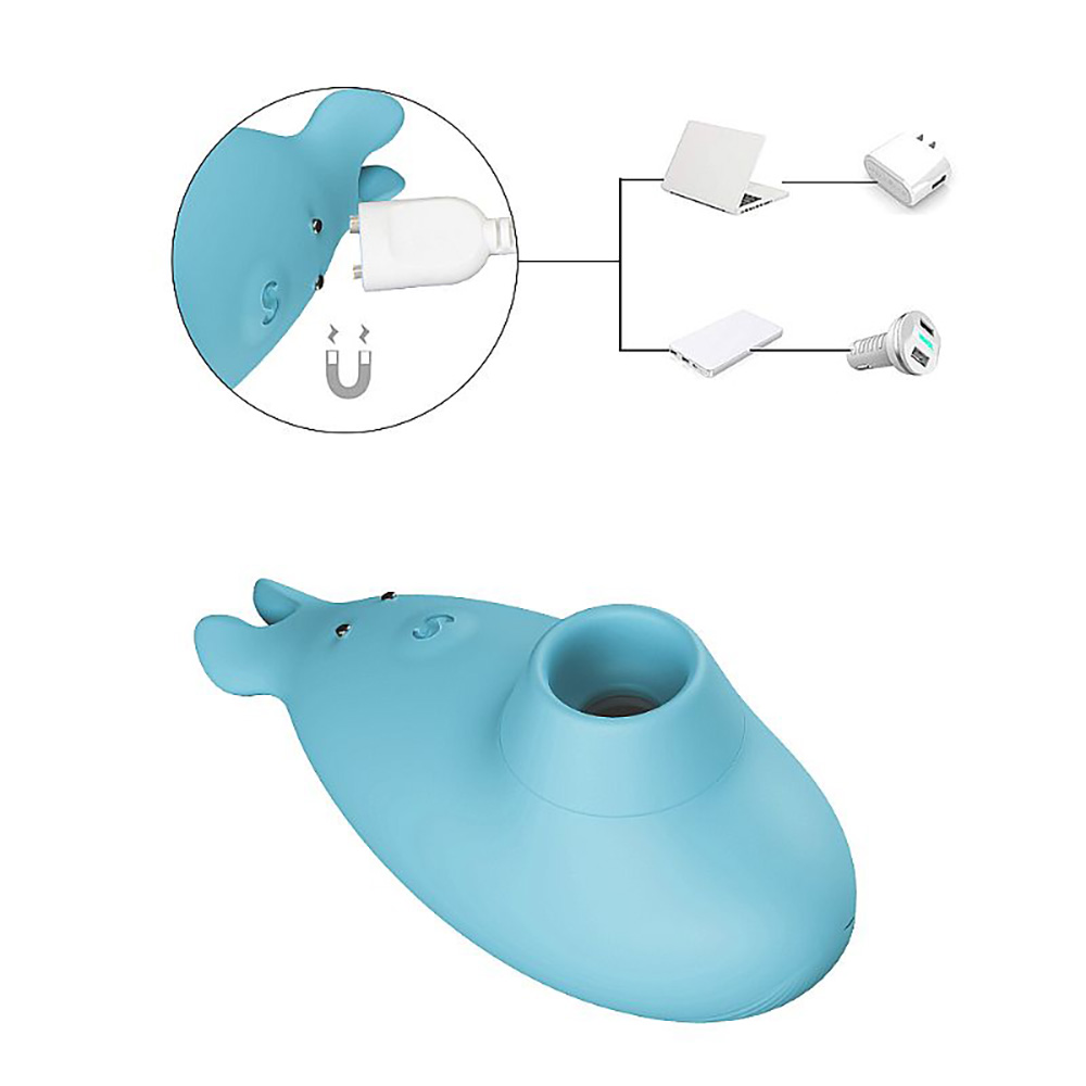 Sugador de Clitóris em Silicone Recarregável com 7 Vibrações Dolphin Cyan | Foto 04