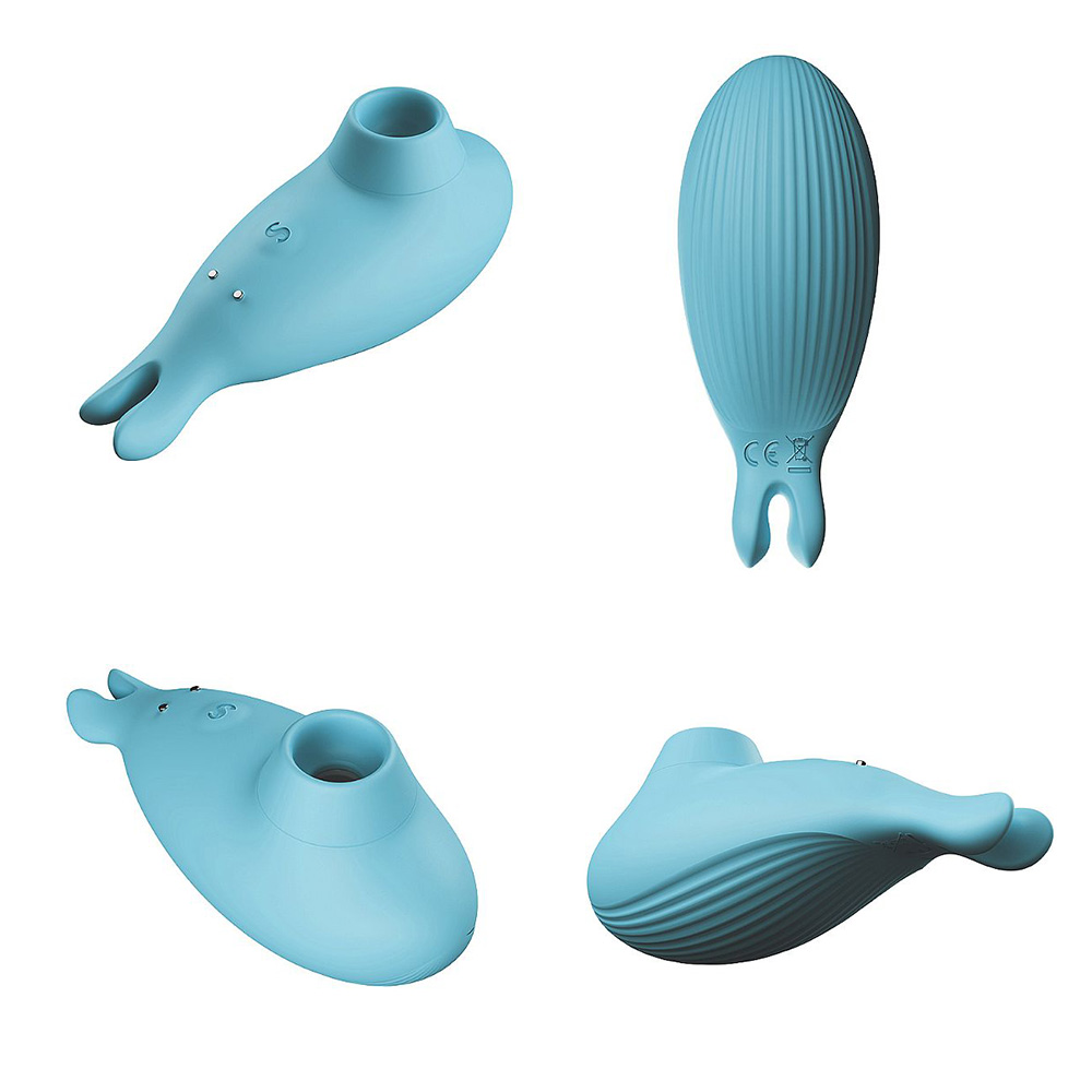 Sugador de Clitóris em Silicone Recarregável com 7 Vibrações Dolphin Cyan | Foto 06