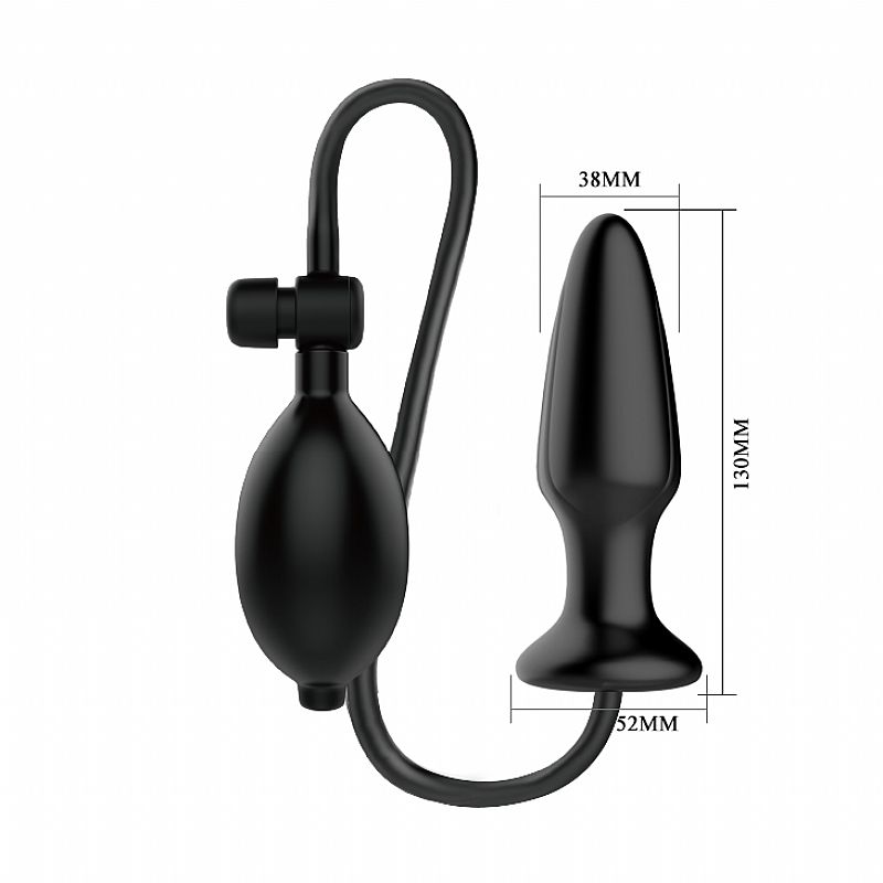 Plug Anal Inflável em Silicone Mr Play Preto | Foto 05