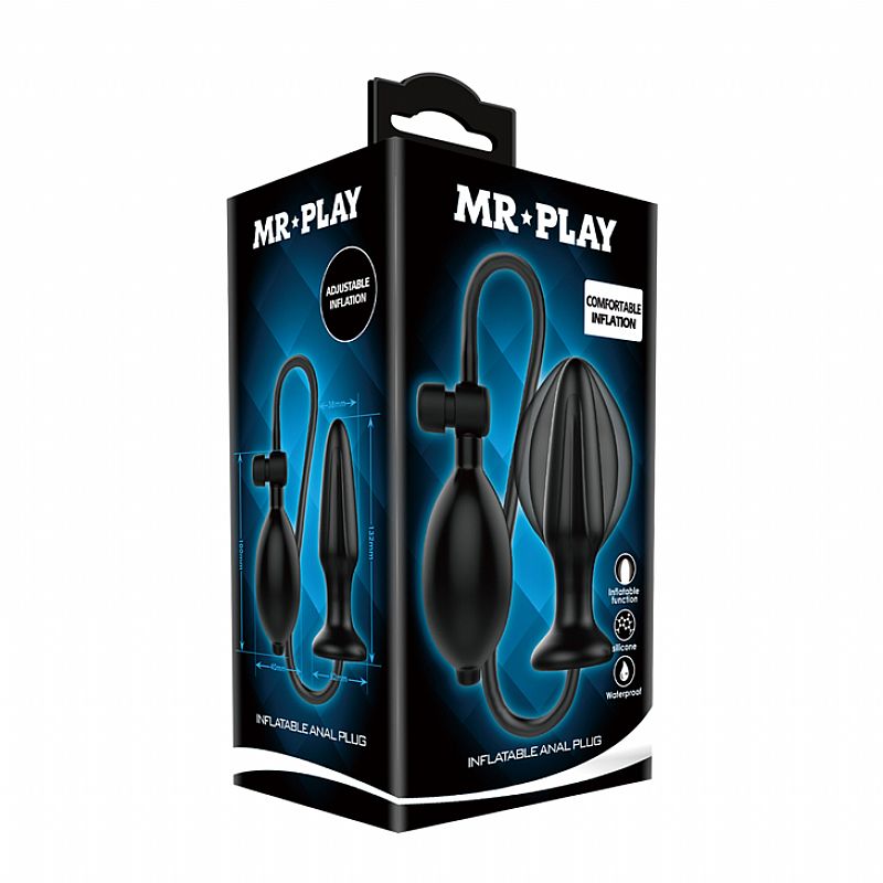 Plug Anal Inflável em Silicone Mr Play Preto | Foto 06