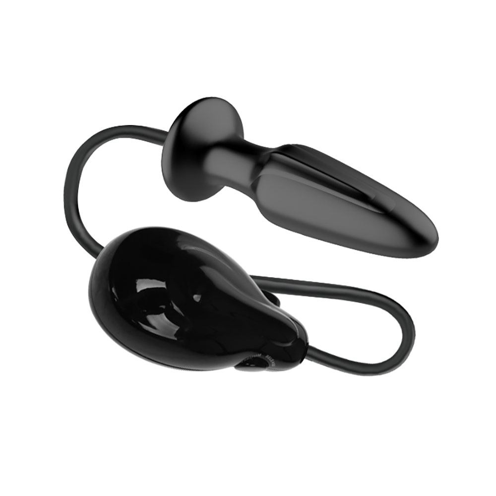 Plug Anal Infl�vel com Motor em Silicone Mr Play Preto | Foto 04