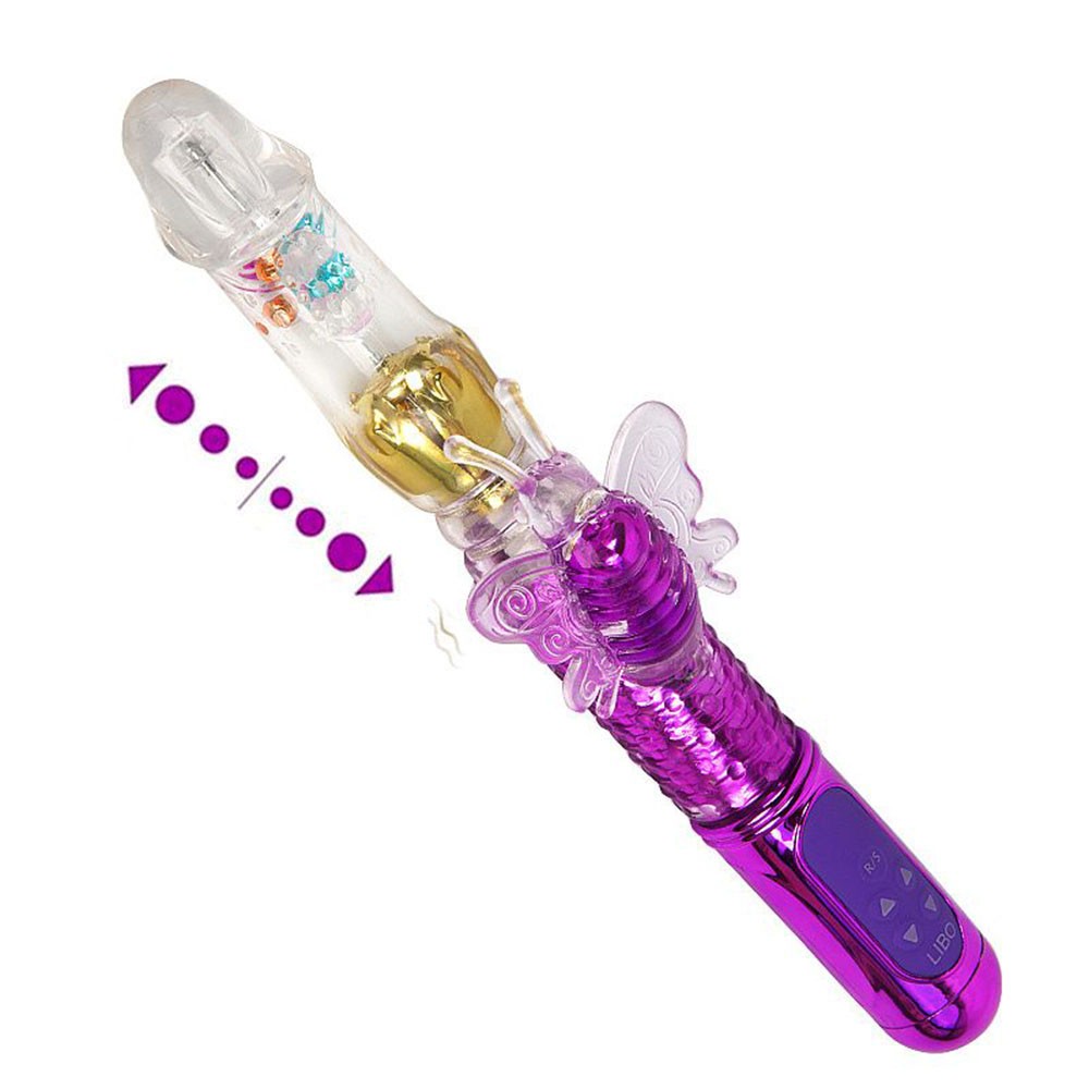 Detalhe do painel de controle do Vibrador Rabbit Rotativo Roxo, com bot�es para as 36 vibra��es