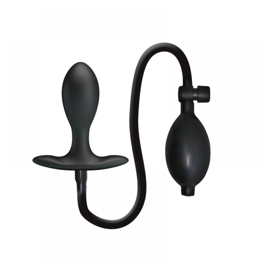 Plug Anal Inflável em Silicone com Esfera Interna em Metal Preto | Foto 02
