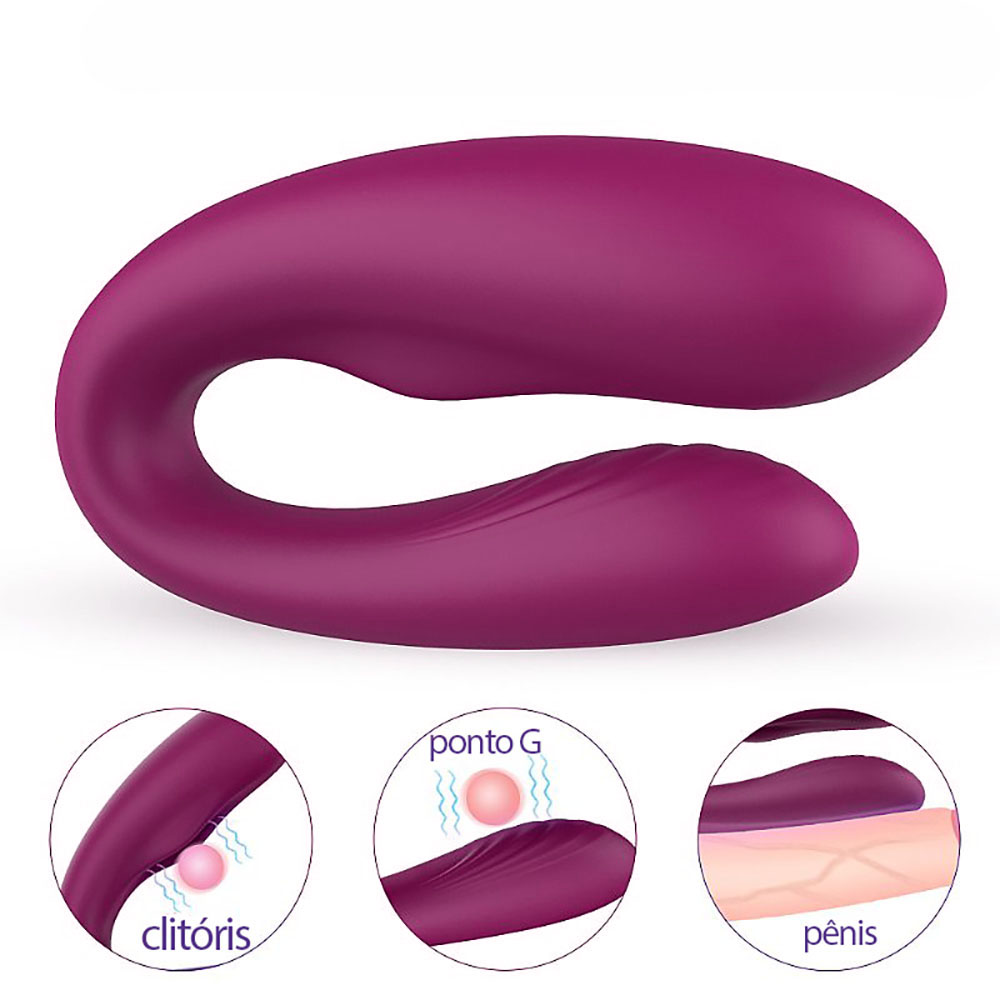Vibrador para Casal Recarregável em Silicone com 9 Vibrações Viviana Pink | Foto 04