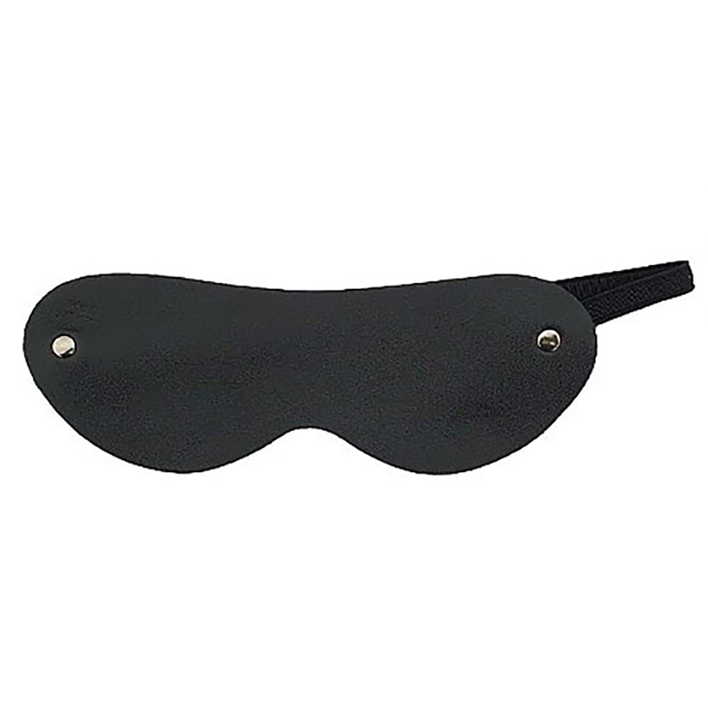 Venda para os olhos em PU preto do Kit Bondage, com rebites met�licos e el�stico para ajuste