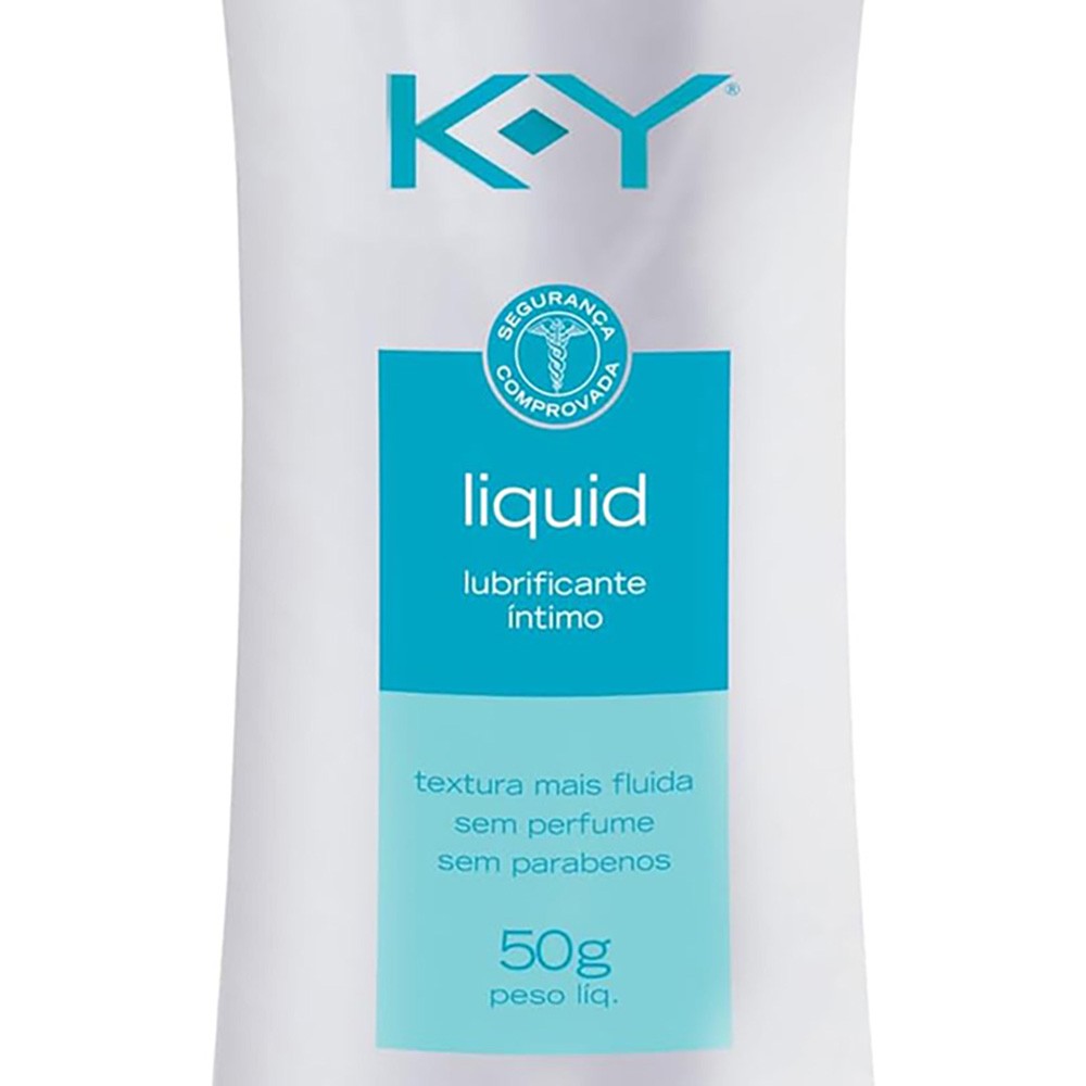 Vista superior do frasco e da caixa do Lubrificante �ntimo KY Liquid.