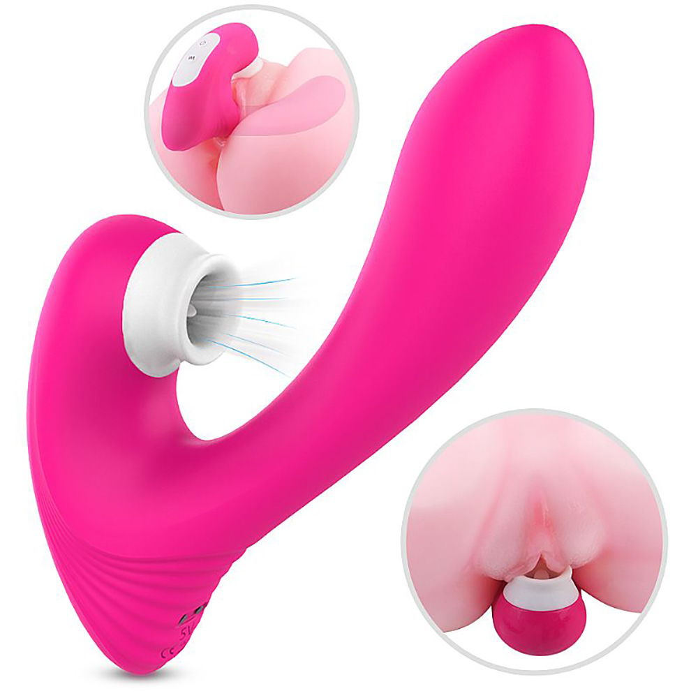 Vibrador Duplo Recarreg�vel em Silicone com 9 Vibra��es e 9 Suc��es Dawn Pink | Foto 04