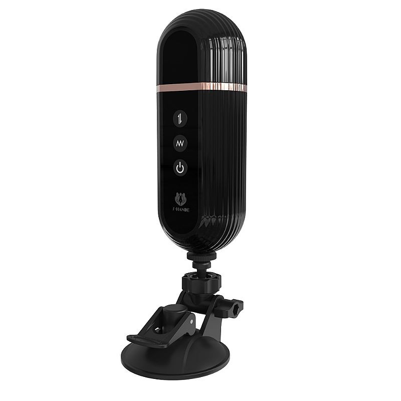 M�quina de Sexo com P�nis em Cyberskin, 9 Vibra��es e Vai e Vem com Controle sem Fio Bege: Vista da base da m�quina sem o dildo, destacando painel de controle e ventosa de fixa��o.