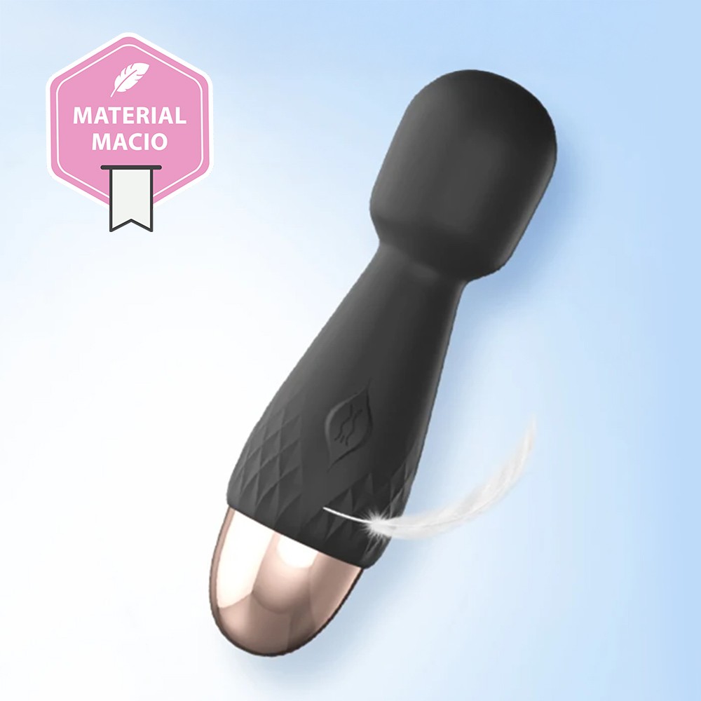 Massageador Er�tico Mini Recarreg�vel em Silicone com 10 Vibra��es Irene Preto - Com selo 'Material Macio'