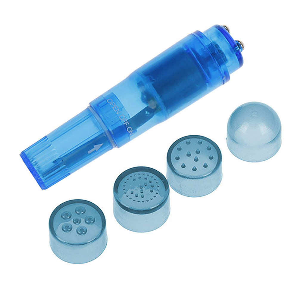 Vibrador para Clitóris com 4 Pontas Massageadoras 12 x 3cm Azul | Foto 01