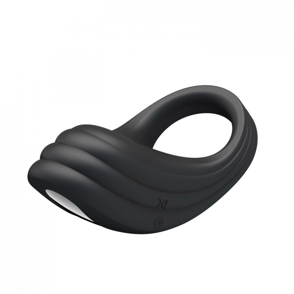 Anel Peniano Recarreg�vel com 7 Vibra��es Preto - Vista Lateral