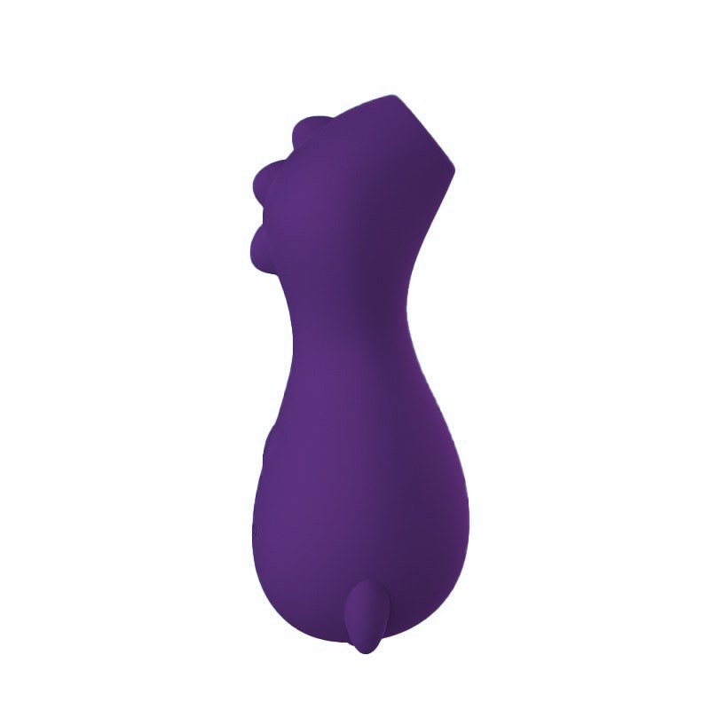 Pulsador de Clit�ris em Silicone Recarreg�vel Roxo em vista diagonal, mostrando o formato ergon�mico que se adapta � m�o
