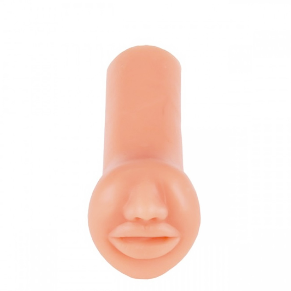 Masturbador Boca em Silicone Sex Dreams Bege, vista frontal com detalhes dos l�bios e orif�cio