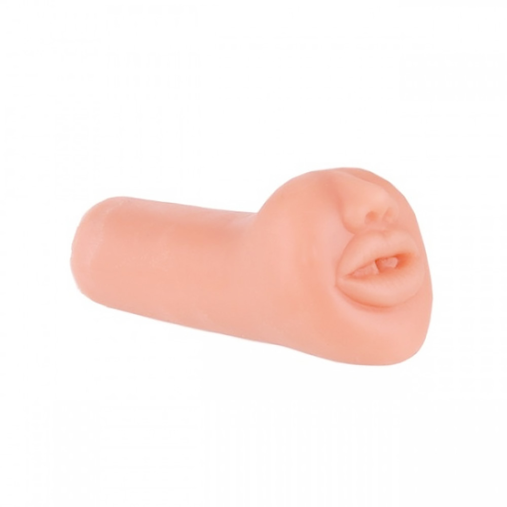 Masturbador Boca em Silicone Sex Dreams Bege, vista lateral com orif�cio detalhado