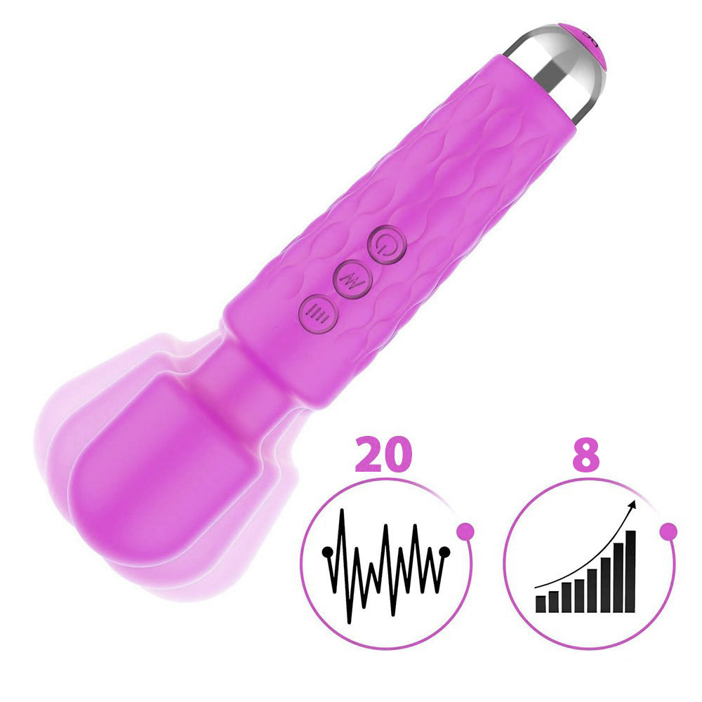 Massageador Er�tico Recarreg�vel Stacy Pink com 20 vibra��es e 8 velocidades, mostrando a intensidade das vibra��es