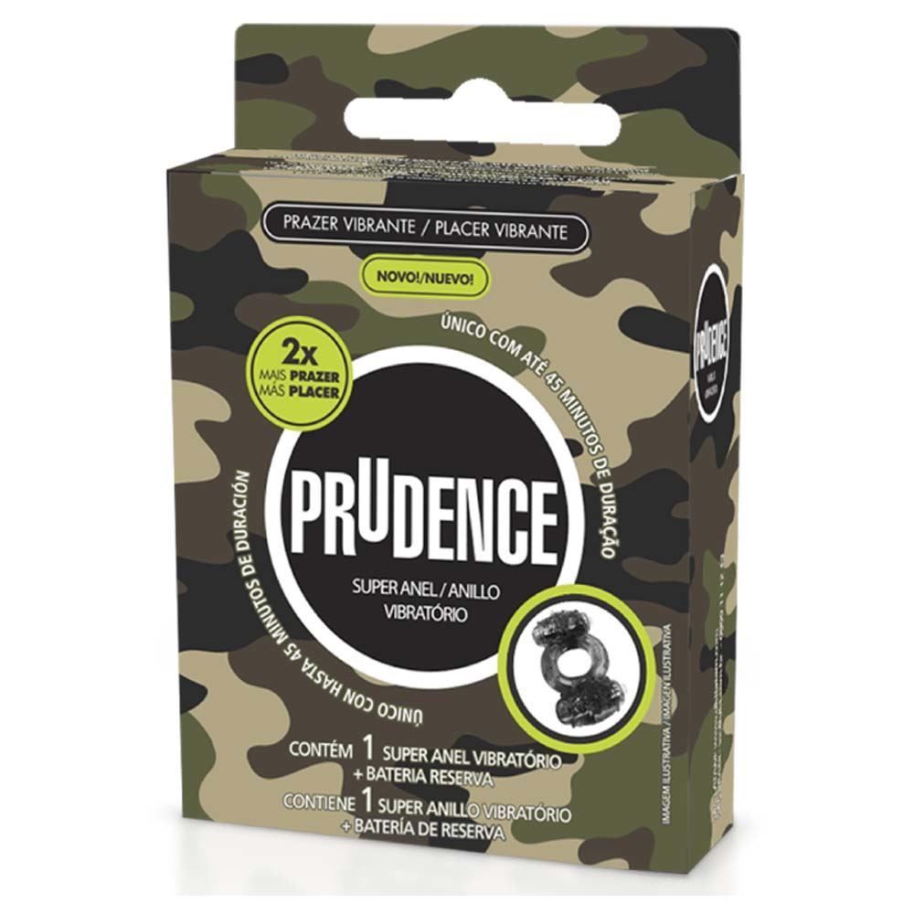 Caixa do Super Anel Vibrat�rio Prudence, evidenciando a embalagem e informa��es do produto