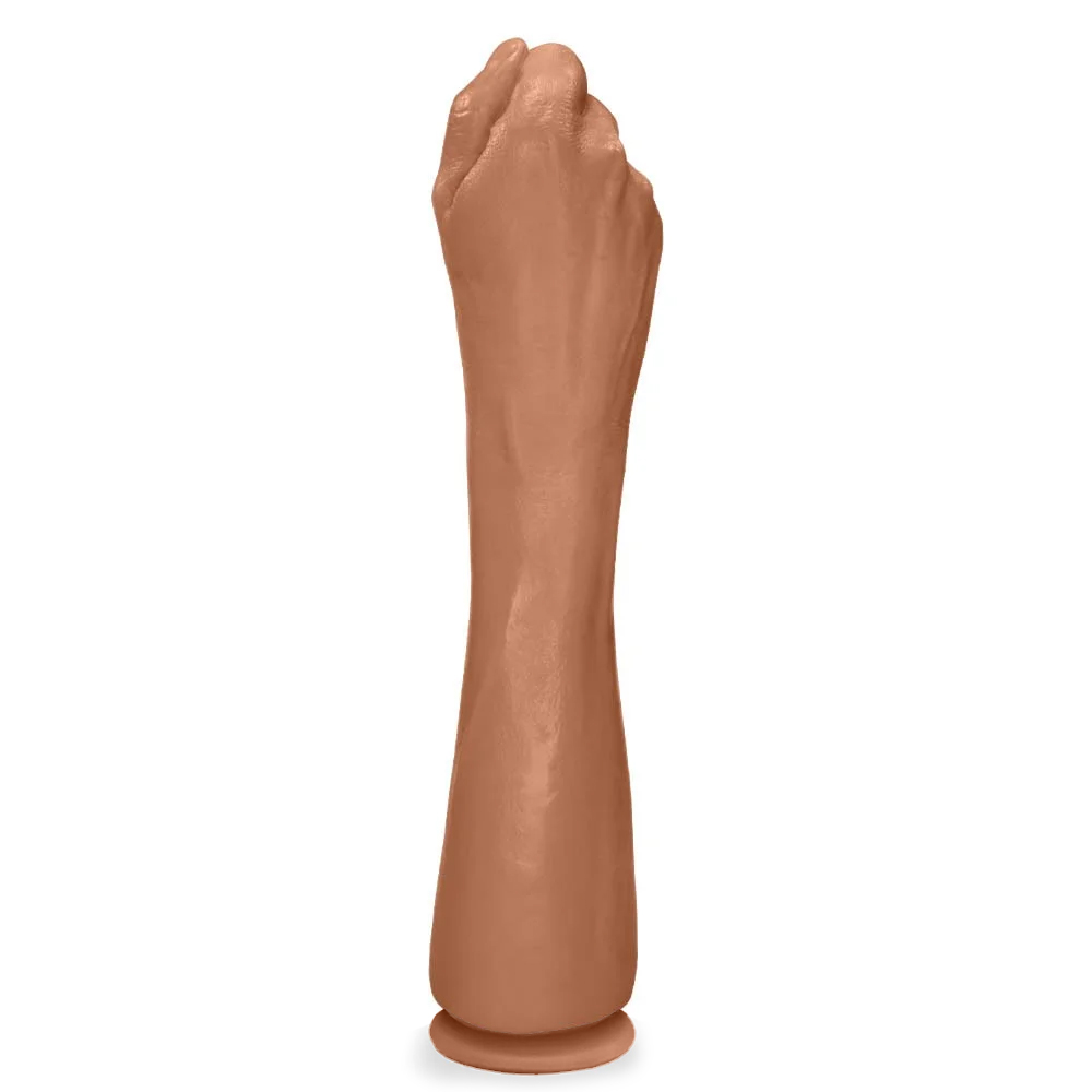 M�o Er�tica Real�stica com Ventosa Hand Fist Bege, em outro �ngulo lateral, destacando os detalhes da pele e veias.