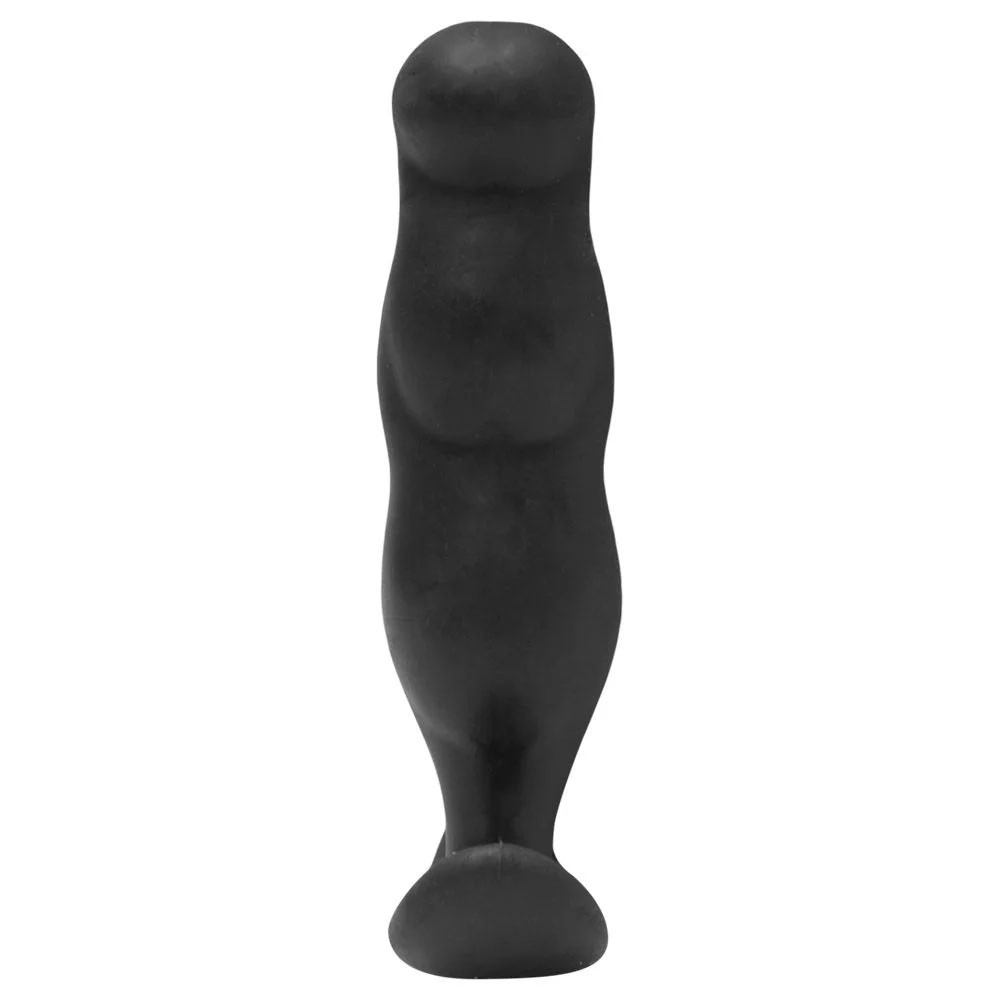 Plug Anal Mini Preto 8x2cm em vista traseira, destacando a base de seguran�a