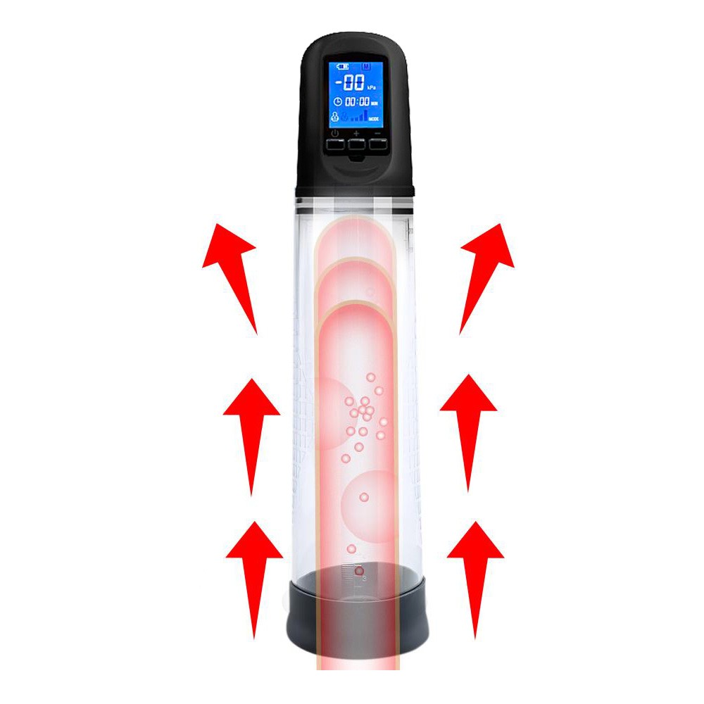 Close no display LCD da Bomba Peniana mostrando interface e bot�es de controle