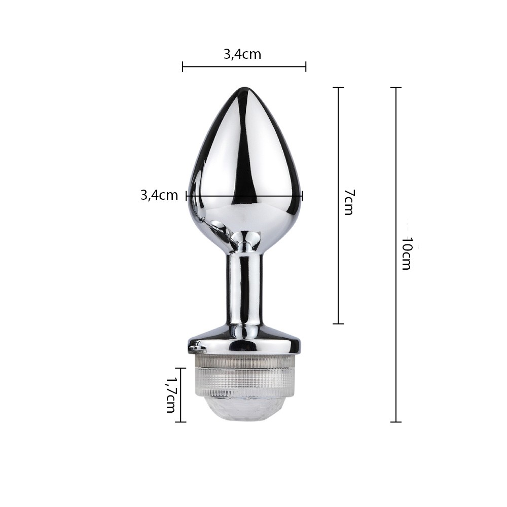 close up da superf�cie polida do plug anal joia em a�o, refletindo a luz