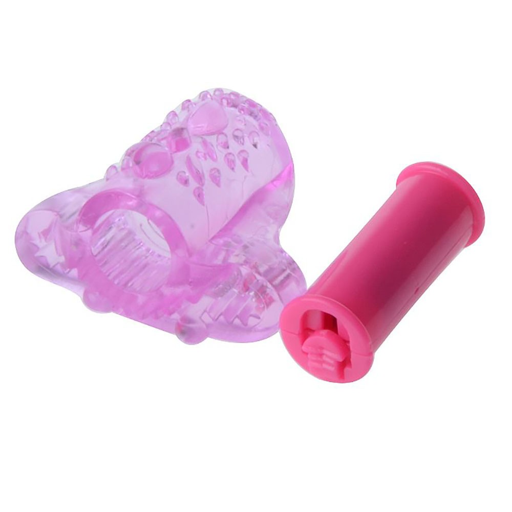 Estimulador de L�ngua Rosa com vibrador, parte inferior mostrando o compartimento da bateria