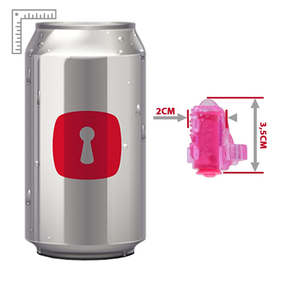 Estimulador de L�ngua Rosa, vista superior com foco na textura estimulante