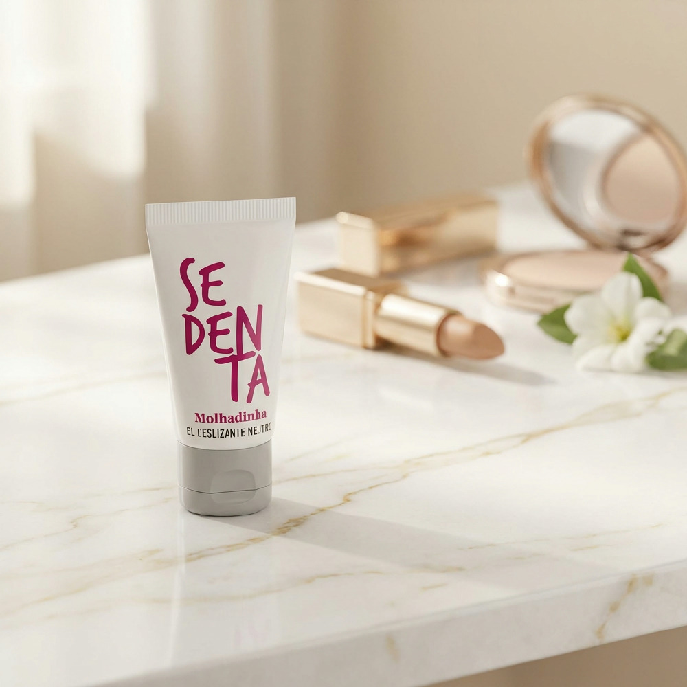 Gel Lubrificante �ntimo Deslizante Sedenta Molhadinha Neutro 18g em cena de uso