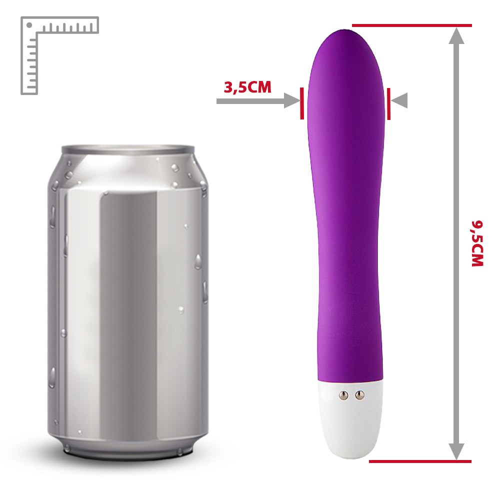Vibrador Personal Recarreg�vel em Silicone 7 Vibra��es Roxo em ambiente neutro, mostrando o design elegante e compacto