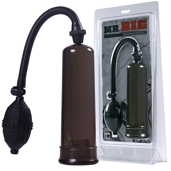Bomba Peniana Mr. Big Manual Fume e sua embalagem blister, com foco no produto desembalado.