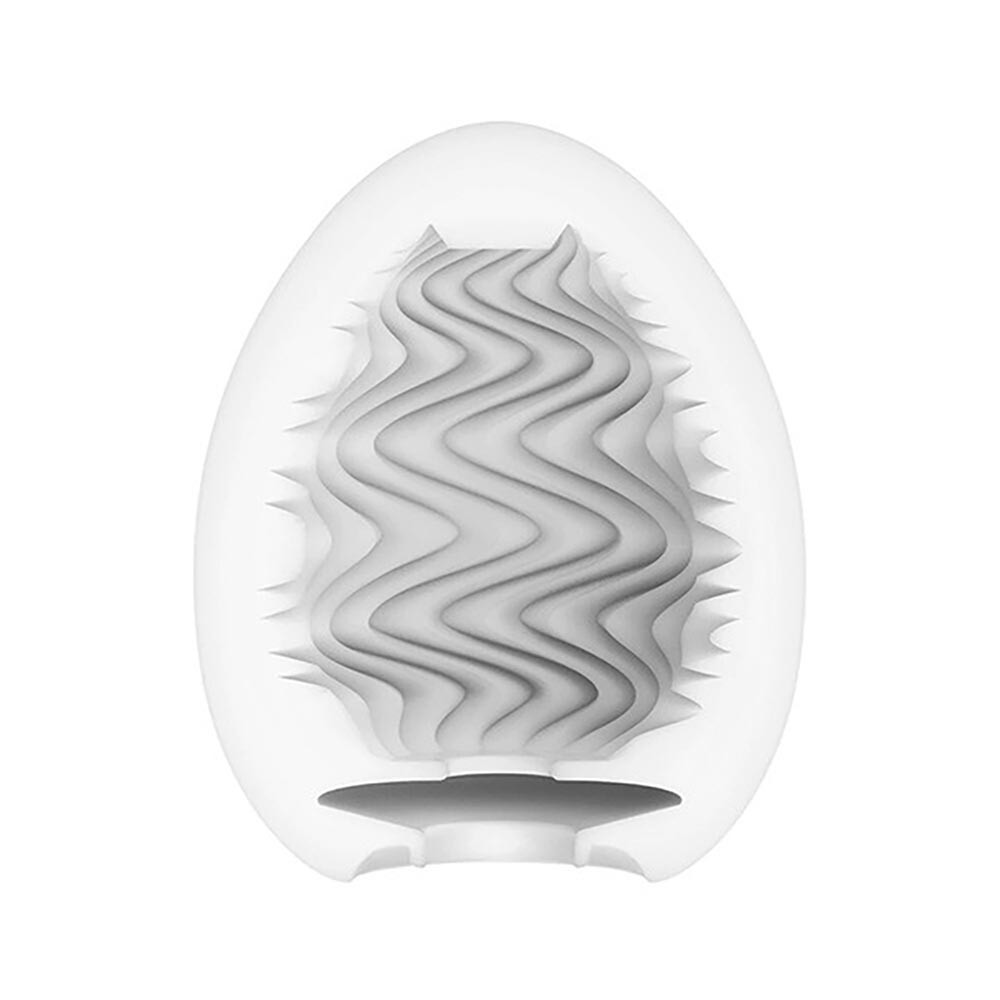 Vista interna do Masturbador Masculino Tenga EGG Wind, revelando a textura 
