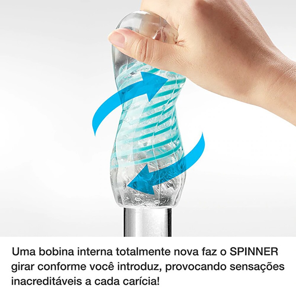 Masturbador Tenga Spinner 04 Pixel Verde | Detalhe da tecnologia de giro