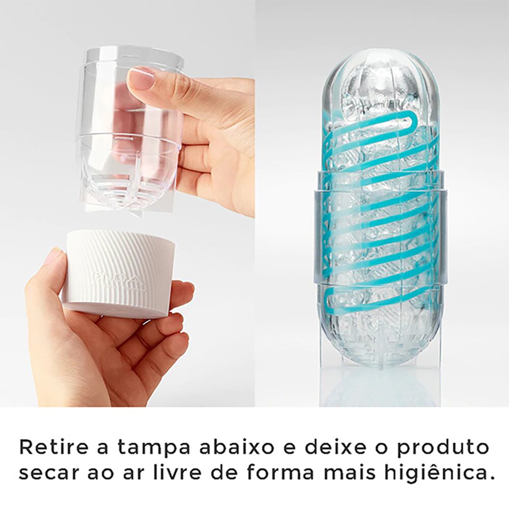Masturbador Tenga Spinner 04 Pixel Verde | Vista lateral do produto fora da embalagem