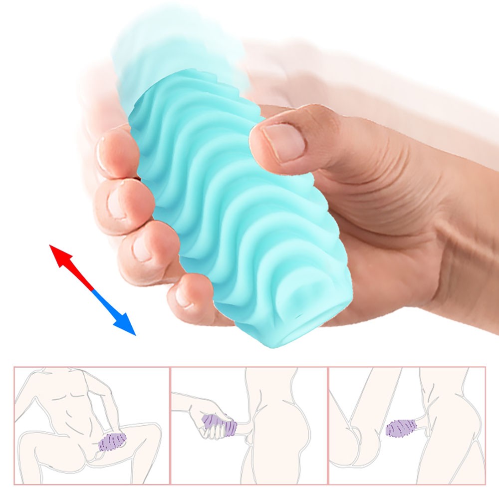 Masturbador Masculino em Silicone Attractive com embalagem e o interior da embalagem mostrando outra textura