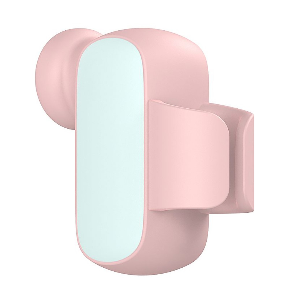 Dedeira Estimuladora Liz com detalhe do anel de ajuste ao dedo e a parte interna do estimulador, exibindo o material em silicone rosa